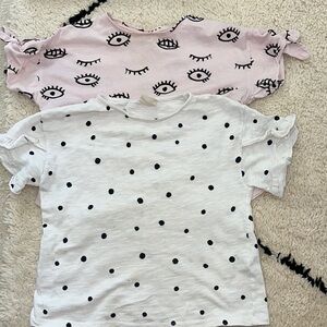 Zara Kids' Pink and White Graphic T-Shirts